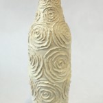 Tall White Vase with Rose Texture